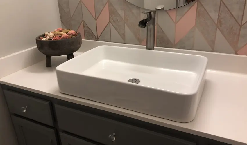 Lordear 19″ Rectangular Vessel Sink – White Porcelain Ceramic